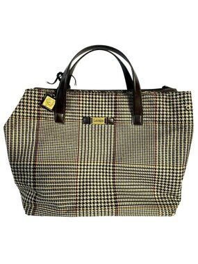 Vintage Lauren Ralph Lauren Houndstooth Herringbone Satchel Y2K Equestrian Style